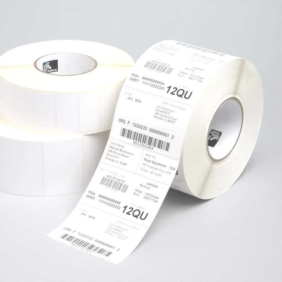 Zebra Z-Perform 1000T - Matt - permanenter Acrylklebstoff - weiß - 50.8 x 82.6 mm 16440 Etikett(en) (6 Rolle(n), Ansicht 2