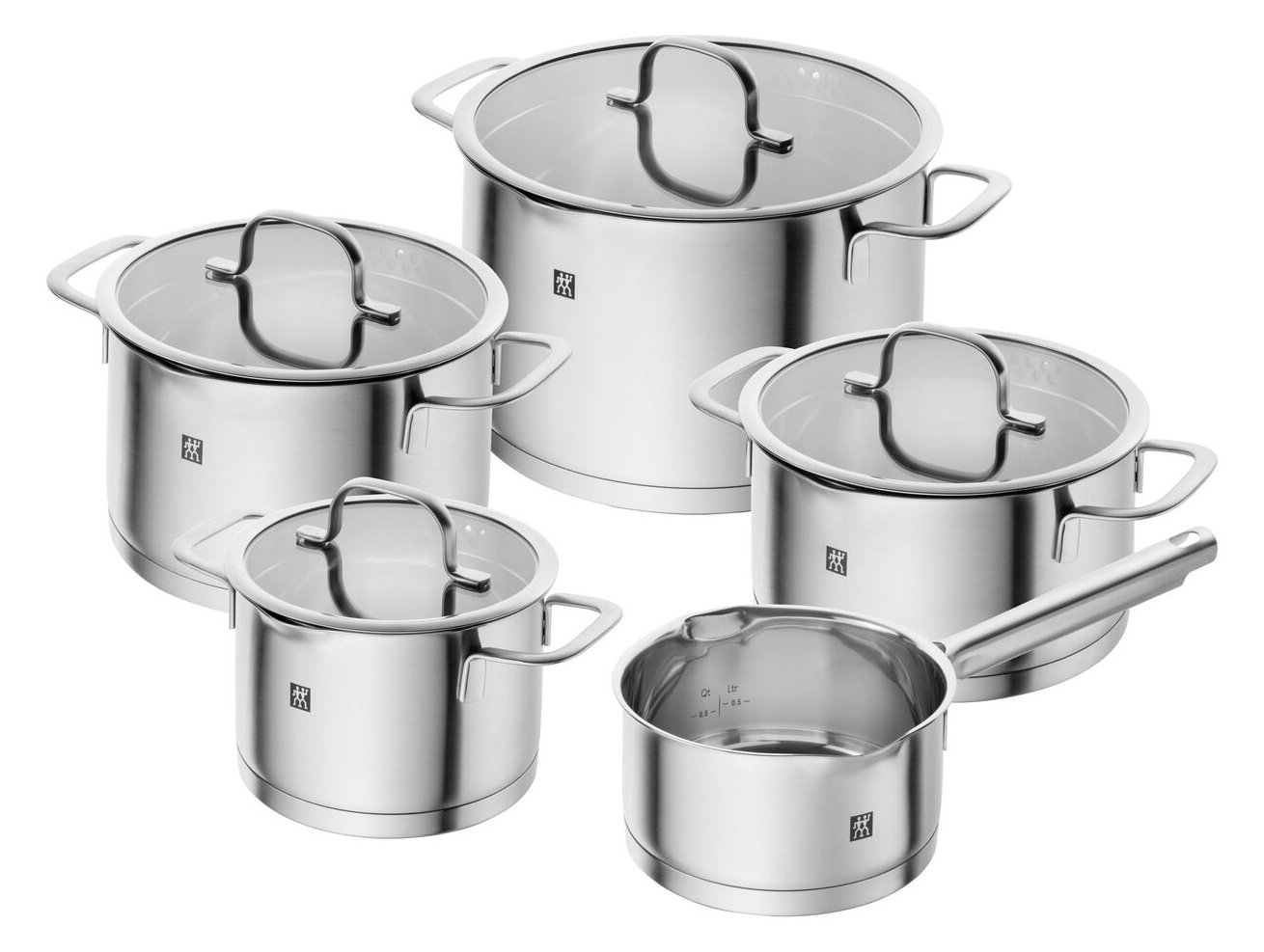 Zwilling TrueFlow - Rund - Silber - Edelstahl - Silber - Edelstahl - Keramik - Gas - Halogen - Induktion