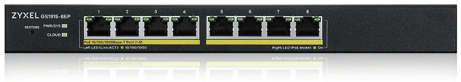 ZyXEL GS1915 Series GS1915-8EP - Switch - kompatibel mit NebulaFLEX - Smart - 8 x 10/100/1000 (PoE+), Ansicht 2