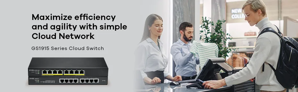 ZyXEL GS1915 Series GS1915-8EP - Switch - kompatibel mit NebulaFLEX - Smart - 8 x 10/100/1000 (PoE+), Ansicht 6