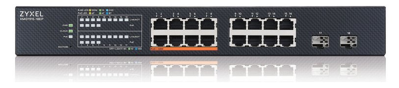 ZyXEL XMG1915-18EP 16-Port 2.5GbE 2 SFP+ 8 x PoE++ 802.3bt - 16-Port