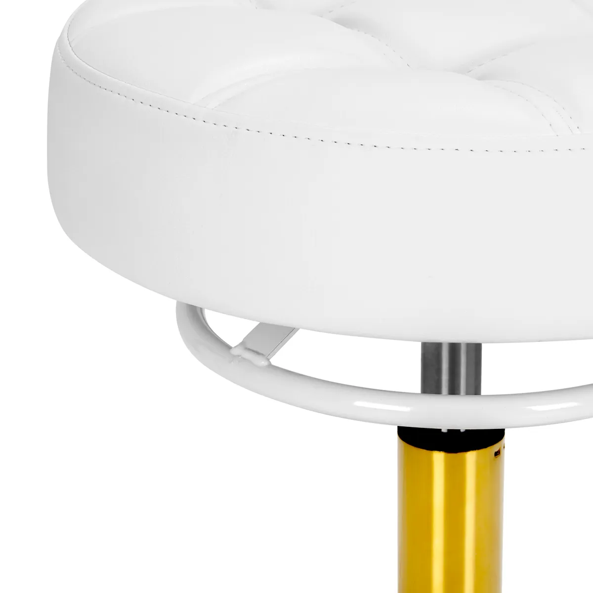 Friseurhocker Kosmetikhocker Gabbiano D054G weiß-gold, Ansicht 3