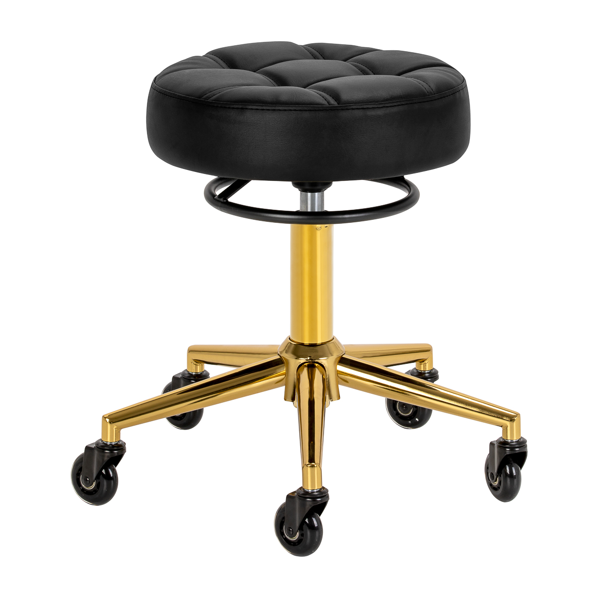 Friseurhocker Kosmetikhocker Gabbiano D054G schwarz-gold