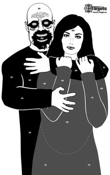 Große Zielscheiben Zombie Hostage Target / 53x84 cm/Papier 120g/m² von X-Targets