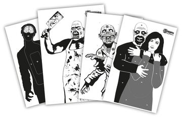 X-Targets Zielscheiben Zombie Package / 4x5 verschieden große Zombie Zielscheiben/Papier 120g/m²