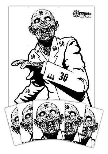 X-Targets 20 x Zombie Zielscheiben Snobby mit 40 Schusspflaster Head / 50x70 cm/Papier 120g/m², Ansicht 2