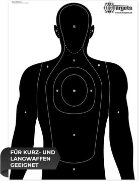 X-Targets Große Zielscheiben Human Silhouette / 50x70 cm/Papier 120g/m² (20 Stück) von X-Targets