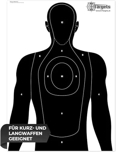 X-Targets Große Zielscheiben Human Silhouette / 50x70 cm/Papier 120g/m² (20 Stück), Ansicht 2