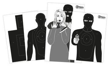 X-Targets Große Zielscheiben Defense Package / 4x5 Verschiedene Motive/Format: von 50x70 cm bis 53x84 cm / 120g/m² Papier von X-Targets