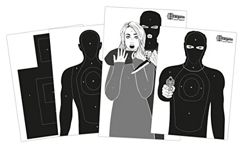 X-Targets Große Zielscheiben Defense Package / 4x5 Verschiedene Motive/Format: von 50x70 cm bis 53x84 cm / 120g/m² Papier, Ansicht 2
