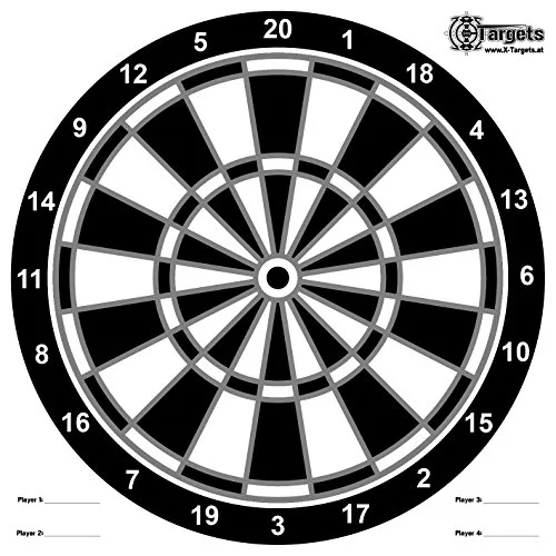 X-Targets Zielscheiben Darts/Format: 50x50 cm/Papier 120g/m², Ansicht 2