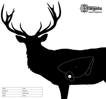 Zielscheiben Hirsch / 50x53 cm/Papier 120g/m² von X-Targets