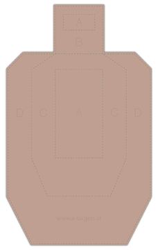 USPSA/IPSC Metric Wettkampfscheibe/Wellpappe Braun/Weiß/Format 46 x 76 cm