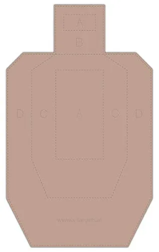 USPSA/IPSC Metric Wettkampfscheibe/Wellpappe Braun/Weiß/Format 46 x 76 cm, Ansicht 2