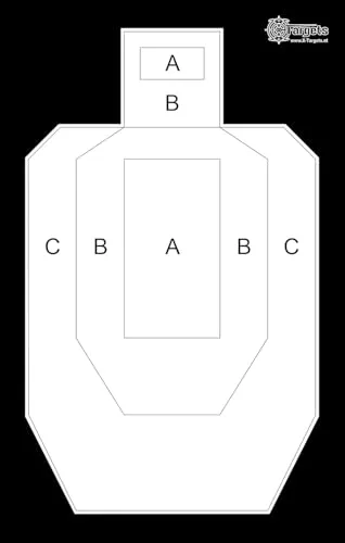 X-Targets IPSC/USPSA Metric Paper Target / 53x84 cm/Papier 120g/m² / Wertungslinien nach Offiziellen Regelwerk, Ansicht 2