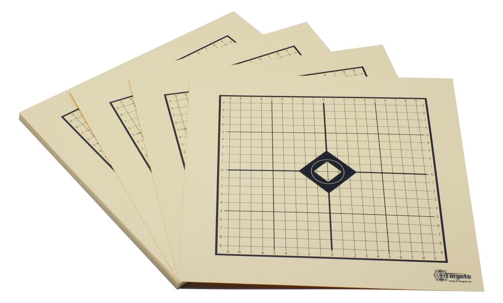 Zielscheiben *MRAD Target* | 26x26 cm | Schießscheibenkarton 200g/m² | Ideal zum Einschießen für den Sportschützen | 1cm Raster
