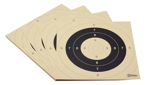 Zielscheiben *P25 Target* | 26x26 cm | Schießscheibenkarton 200g/m² | Ideal für Präzision und Mehrdistanz schießen | 9er, 10er und Mouche in Papierfarbe (250 Stück), Ansicht 2