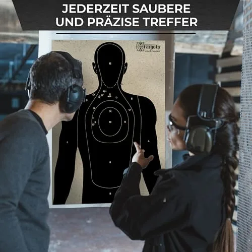 X-Targets Geisel Zielscheiben 70x50 cm, 120g/m² Graspapier mit sichtbaren Einschusslöchern und blendfreier Oberfläche für Sportschützen, Verteidigungstraining, Polizei, Airsoft (Ohne Gesicht/40), Ansicht 5