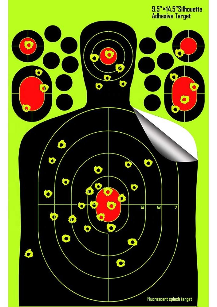 24,1x36,8 cm / 14,5x9,5 Zoll Human Splatter Targets / Schüsse platzen hellgelb / Einschusserkennung auf lange Distanz (50 Stück)