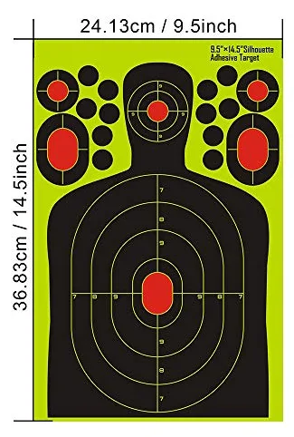 24,1x36,8 cm / 14,5x9,5 Zoll Human Splatter Targets / Schüsse platzen hellgelb / Einschusserkennung auf lange Distanz (50 Stück), Ansicht 3