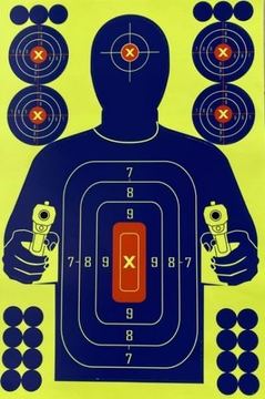 30 cm x 45 cm Criminal Splatterburst Target / Schüsse platzen hellgelb / Einschusserkennung auf lange Distanz (10 Stück) von X-Targets