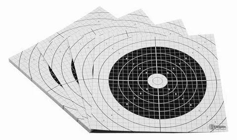 Zielscheiben *ASL Target* | 26x26 cm | Karton 250g/m² | Ideal zum Einschießen für den Sportschützen | 1cm Raster mit Präzisionsspiegel kombiniert (500 Stück), Ansicht 2