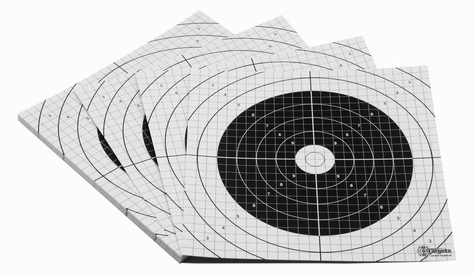 Zielscheiben *ASL Target* | 26x26 cm | Karton 250g/m² | Ideal zum Einschießen für den Sportschützen | 1cm Raster mit Präzisionsspiegel kombiniert (25 Stück)