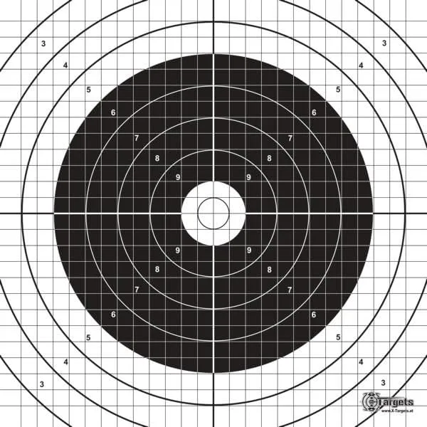 Zielscheiben *ASL Target* | 26x26 cm | Karton 250g/m² | Ideal zum Einschießen für den Sportschützen | 1cm Raster mit Präzisionsspiegel kombiniert (25 Stück), Ansicht 3