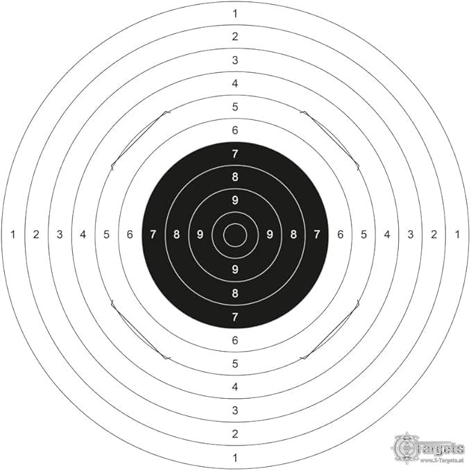X-Targets Zielscheiben Standard Target XLS 55x52 cm weiß geschlitzt auf 250 g/m² Karton für Einsteckscheiben 26x26 cm (40 Stück)
