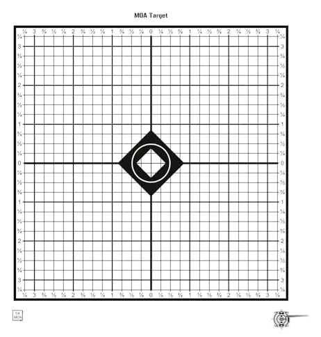 Zielscheiben *MOA Target* | 26x26 cm | Karton 250g/m² | Ideal zum Einschießen für den Sportschützen | 1/4 MOA auf 100m (500 Stück), Ansicht 3