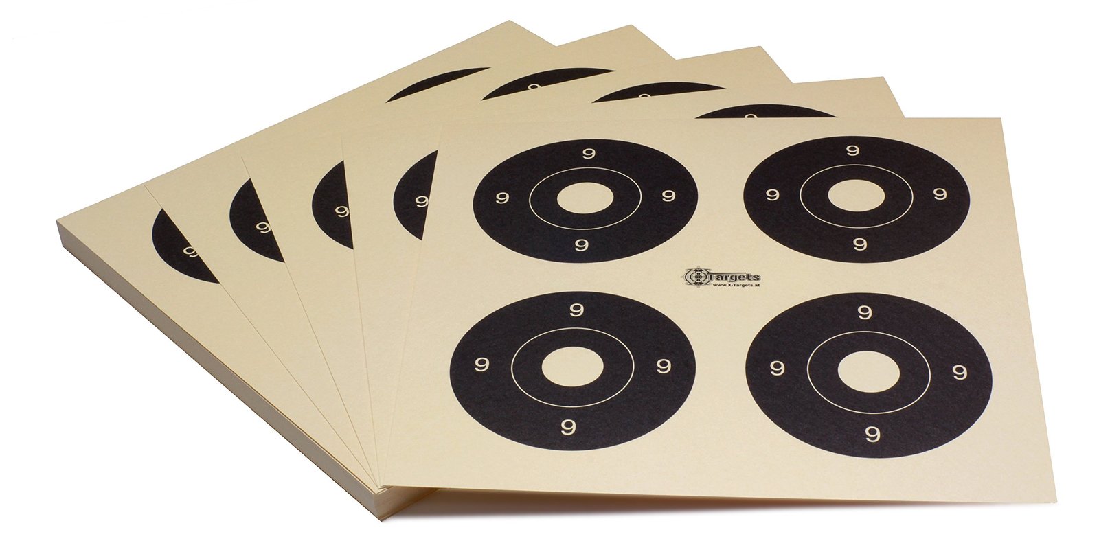 Zielscheiben *Target X4* / 26x26 cm/Schießscheibenkarton 200 g/m² Chamois