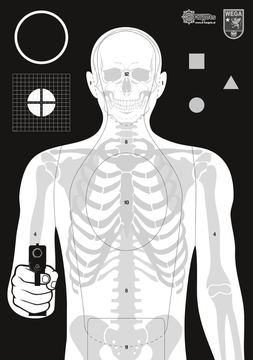 X-Targets Zielscheibe *Wega Defensive Target* | 50 x 70 cm | Papier 120g/m² | Ideal für das Verteidigungsschießen der Wega von X-Targets