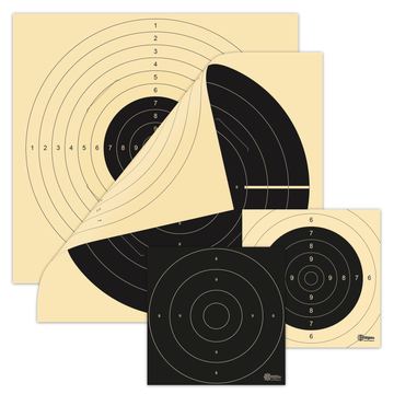 X-Targets Zielscheiben Set 140-teilig Standard/Duel Target / 52x55cm und 26x26 cm/Schießscheibenkarton 200 g/m² Chamois von X-Targets
