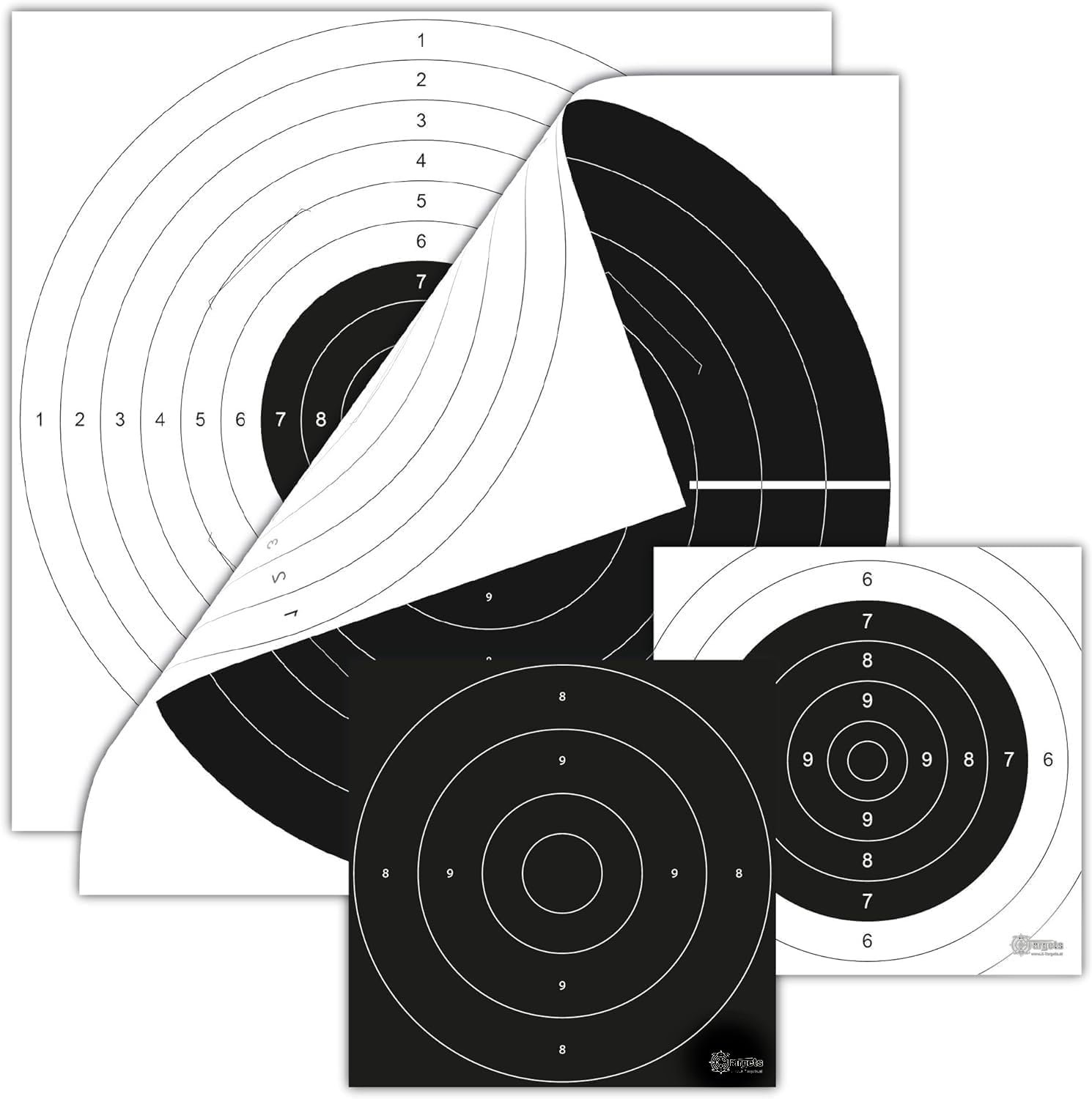 Zielscheiben Set 140-teilig Standard/Duel Target / 52x55cm und 26x26 cm/Karton 250g/m²