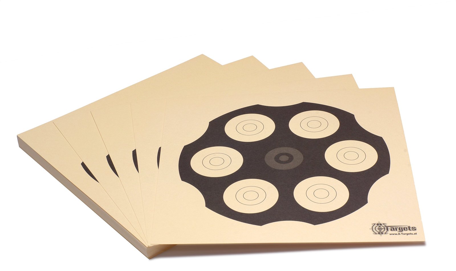 Zielscheiben *Revolver Target* / 26x26 cm/Schießscheibenkarton 200 g/m² (100 Stück)