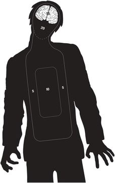 Große Zielscheiben Zombie Silhouette / 53x84 cm/Papier 120g/m² (100 Stück) von X-Targets