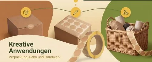 X-Targets 1000 Kraftpapier Etiketten Rund 30mm | Braune Etiketten zum Beschriften | Selbstklebende Aufkleber permanent haftend, Ansicht 7