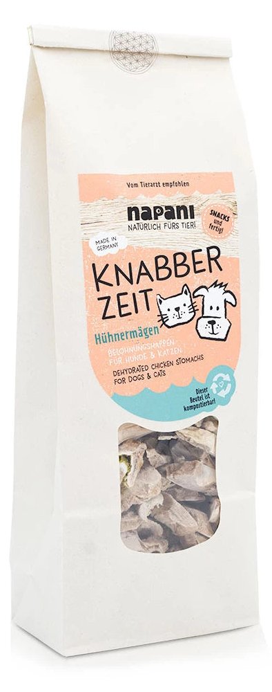 napani Knabber Zeit - Hühnermägen gefriergetrocknet für Hunde & Katzen, 150g