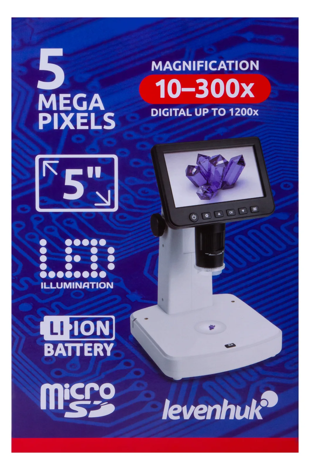 Levenhuk DTX 700 LCD - Digitales Mikroskop - Schwarz - Weiß - Kunststoff - LCD - 12,7 cm (5") - MicroSD (TransFlash), Ansicht 2
