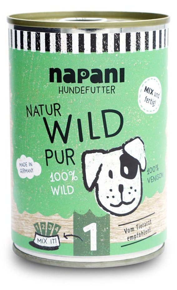 napani Dosenfutter für Hunde, Wild pur