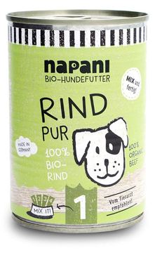 napani Bio-Nassfutter für Hunde, Rind pur