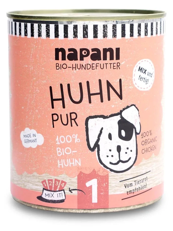 napani Bio-Dosenfutter für Hunde, Huhn pur, Ansicht 4