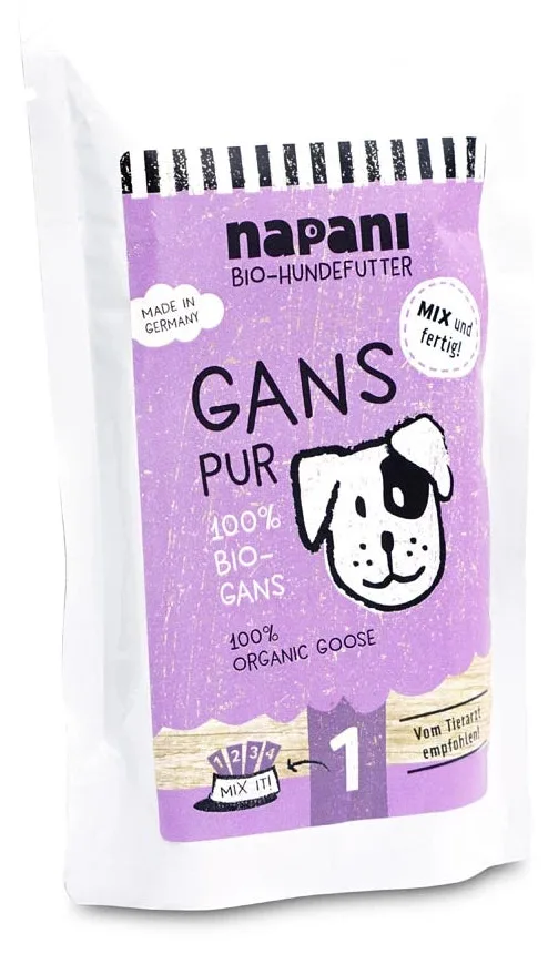 napani Bio-Dosenfutter für Hunde, Gans pur, Ansicht 3