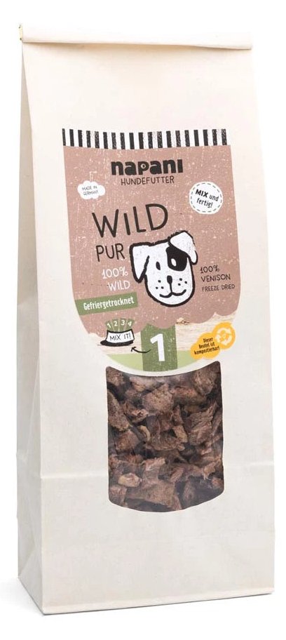 napani Wild pur für Hunde, gefriergetrocknet, 500g