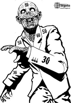 Große Zombie Zielscheiben Snobby / 50x70 cm / Papier 120g/m² (5 Stück) von X-Targets