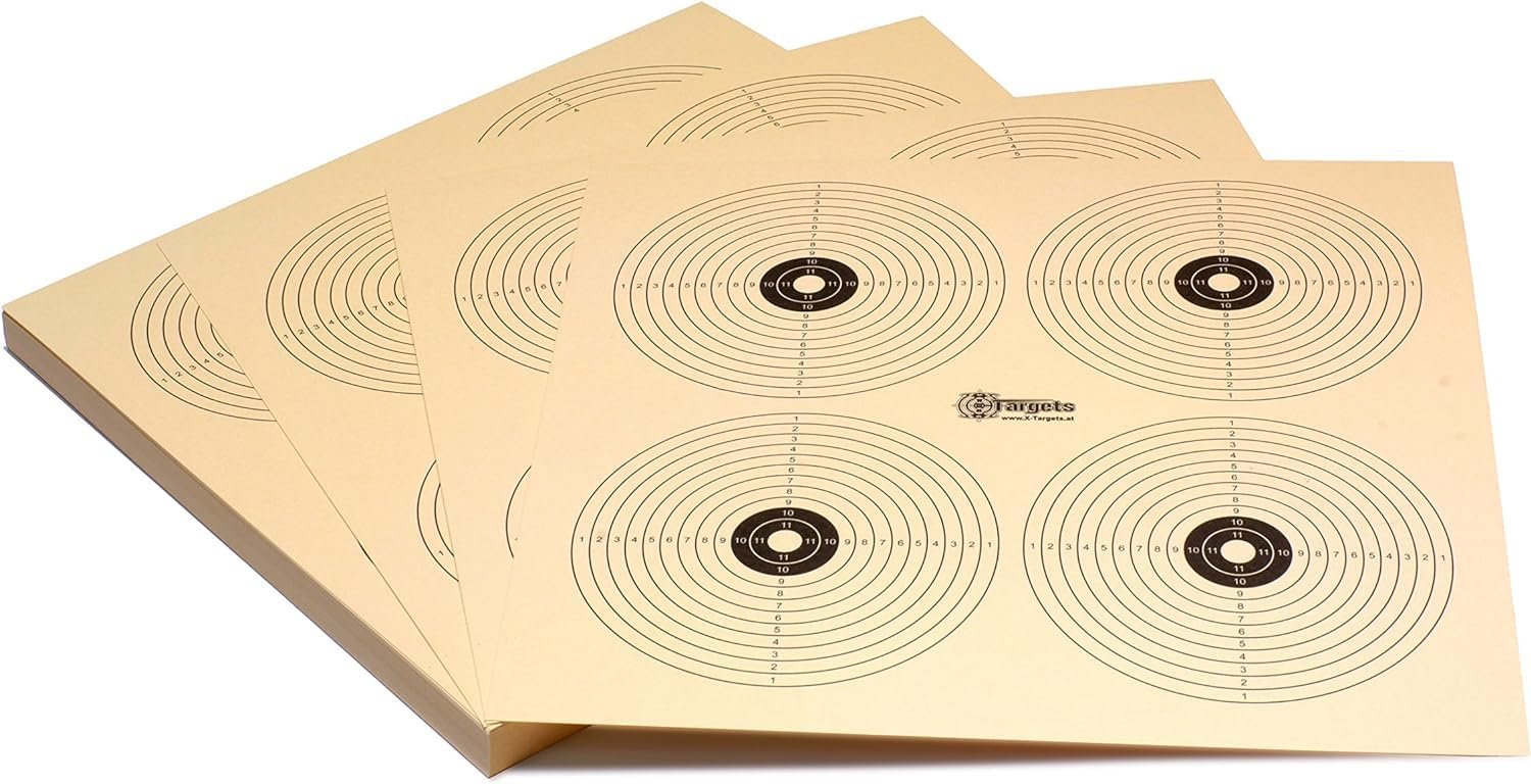 Zielscheiben *Target X4R* / 26x26 cm / Schießscheibenkarton 200 g/m² chamois (50 Stück)