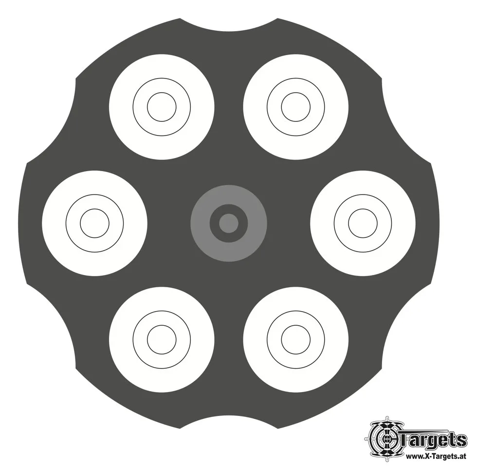 Zielscheiben *Revolver Target* / 26x26 cm / Karton 250g/m² (100 Stück), Ansicht 2