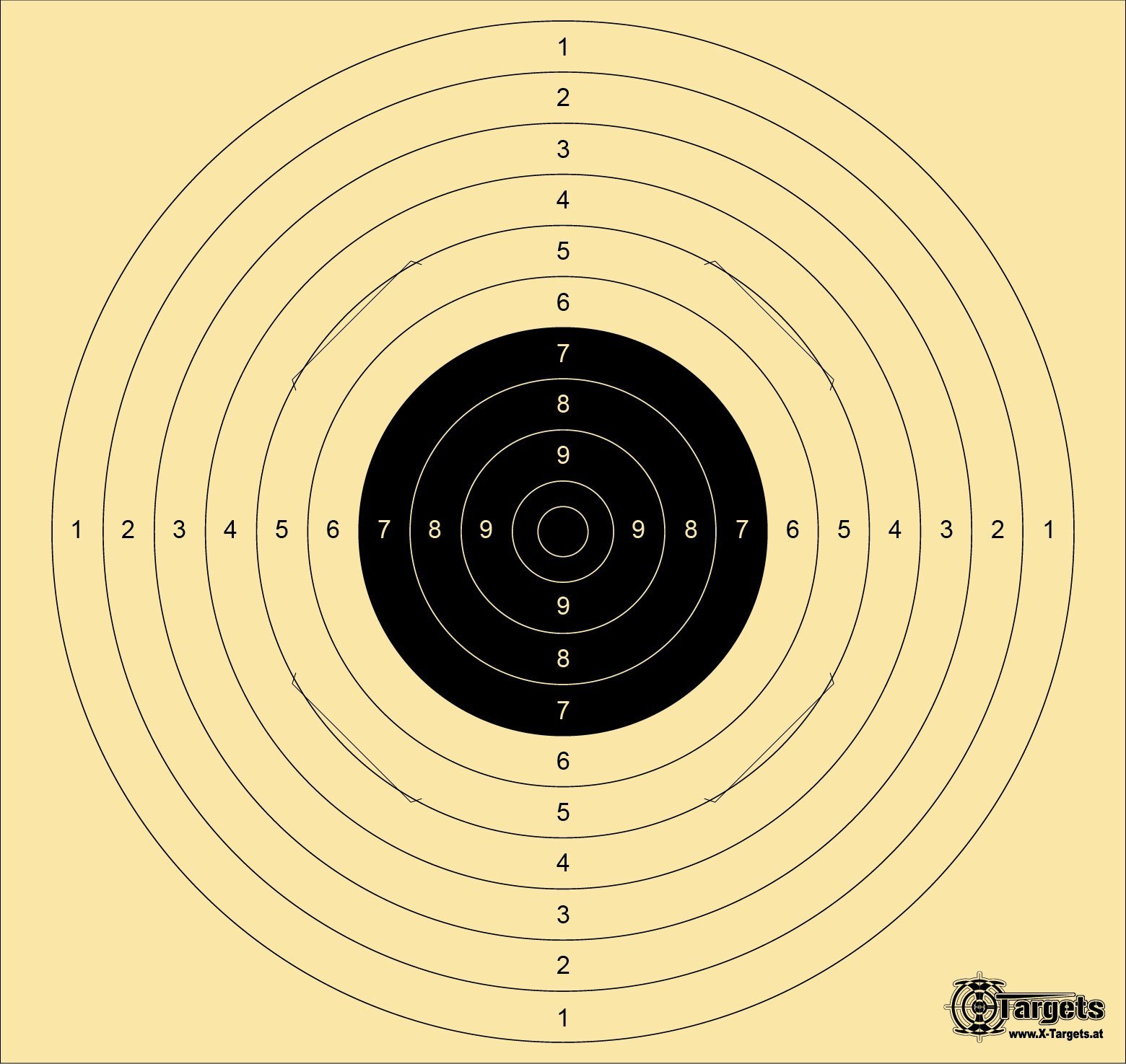 Große *Standard Target XLS* / 54x52 cm / geschlitzt / 200 g/m² chamois (40 Stück)