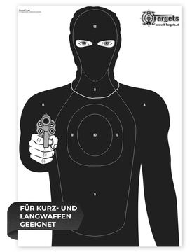 Große Zielscheiben *Criminal Target* / 50x70 cm / Papier 120g/m² (100 Stück) von X-Targets
