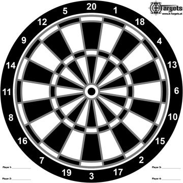Zielscheiben Darts / Format: 50x50 cm / Papier 120g/m² (5 Stück) von X-Targets